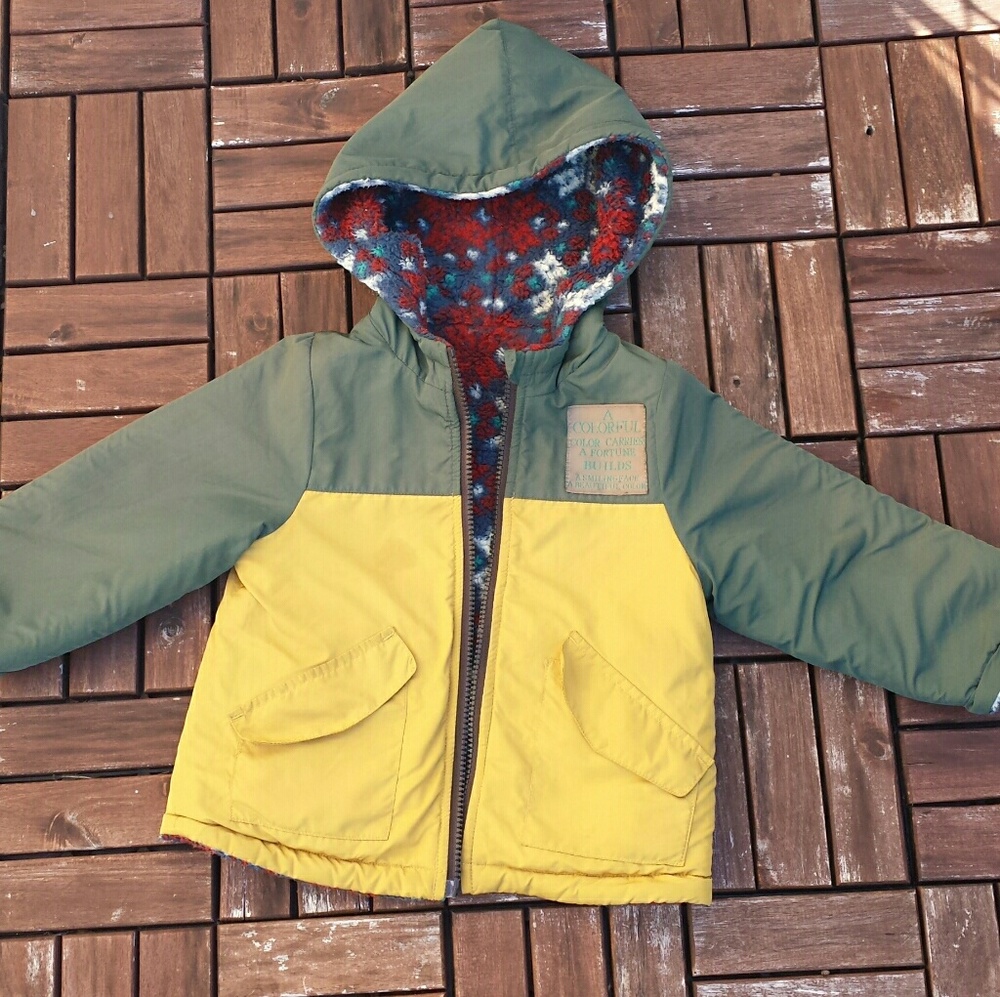 2T fleece lined windbreaker for toddler boy girl